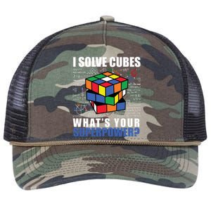 I Solve Cubes What's Your Superpower Retro Rope Trucker Hat Cap