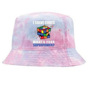 I Solve Cubes What's Your Superpower Tie-Dyed Bucket Hat