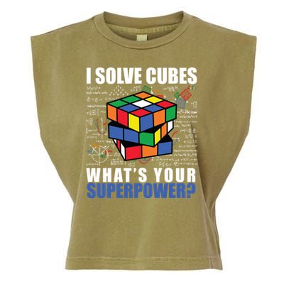 I Solve Cubes What's Your Superpower Garment-Dyed Women's Muscle Tee