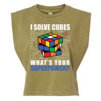 I Solve Cubes What's Your Superpower Garment-Dyed Women's Muscle Tee