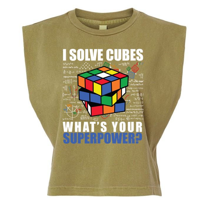 I Solve Cubes What's Your Superpower Garment-Dyed Women's Muscle Tee