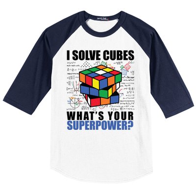 I Solve Cubes What's Your Superpower Baseball Sleeve Shirt