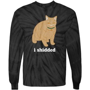 I Shidded Cat Funny Tie-Dye Long Sleeve Shirt