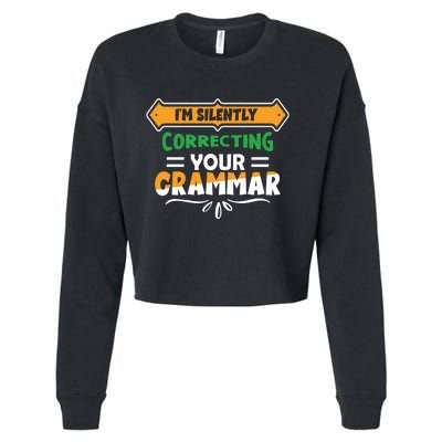 IM Silently Correcting Your Grammar Cropped Pullover Crew