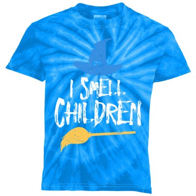 I Smell Children Funny Spooky Witch Halloween Gift Kids Tie-Dye T-Shirt