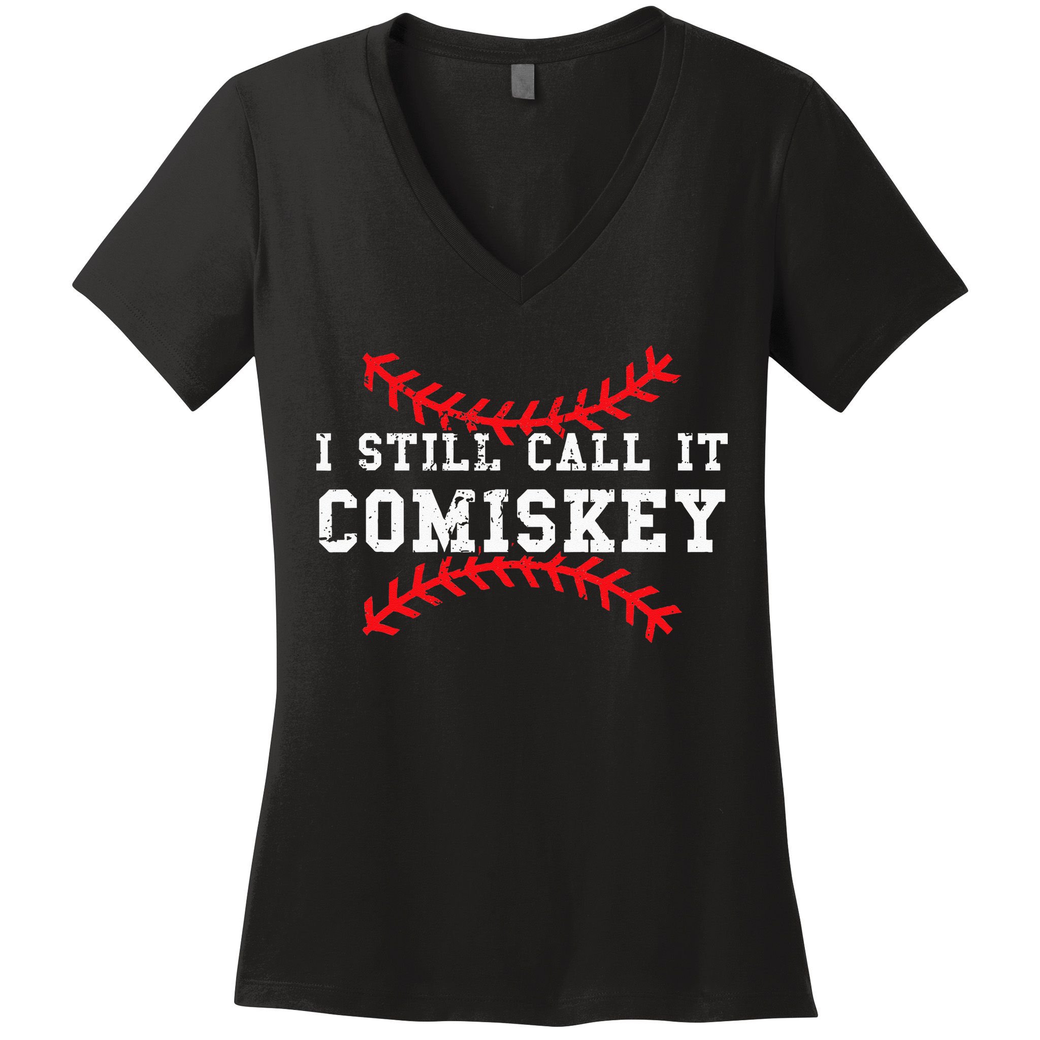 I Still Call It Comiskey Vintage Baseball Women's V-Neck T-Shirt