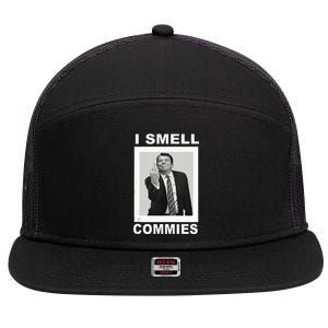 I Smell Commies Funny Ronald Regan 7 Panel Mesh Trucker Snapback Hat