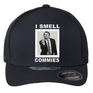 I Smell Commies Funny Ronald Regan Flexfit Unipanel Trucker Cap