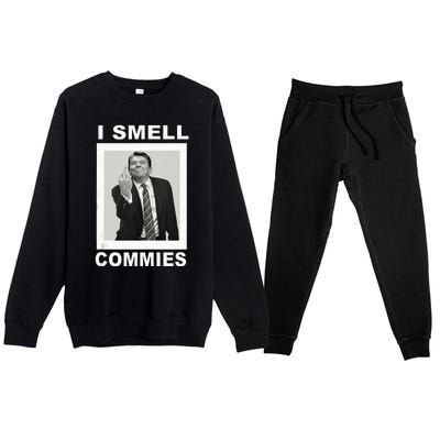 I Smell Commies Funny Ronald Regan Premium Crewneck Sweatsuit Set