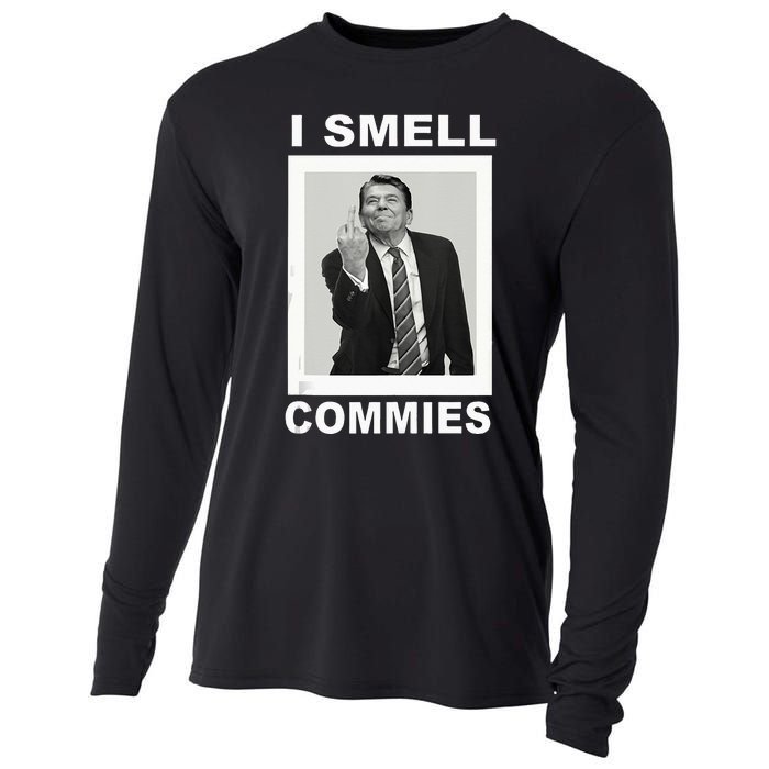 I Smell Commies Funny Ronald Regan Cooling Performance Long Sleeve Crew