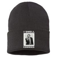 I Smell Commies Funny Ronald Regan Sustainable Knit Beanie