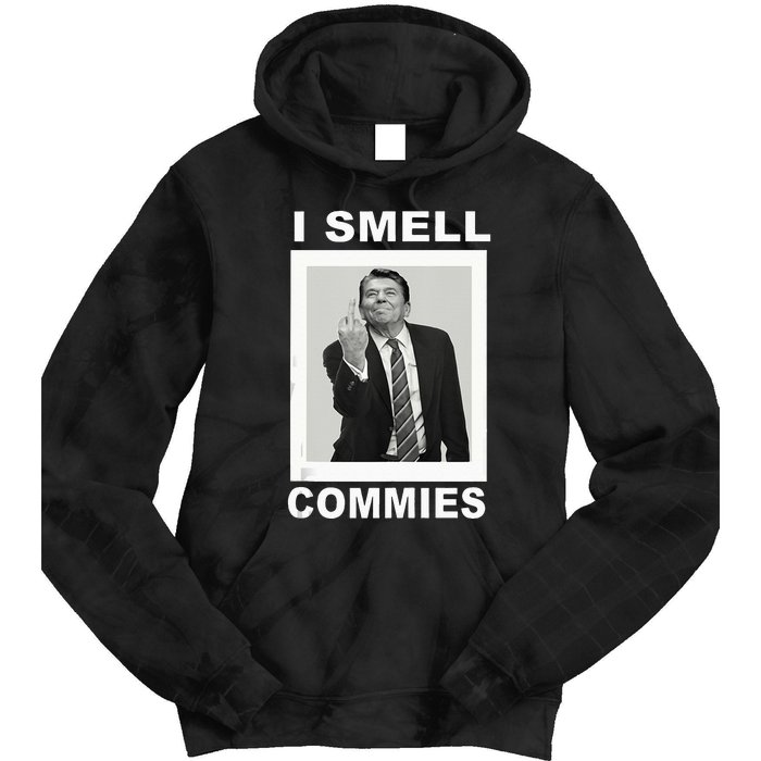 I Smell Commies Funny Ronald Regan Tie Dye Hoodie