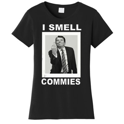 I Smell Commies Funny Ronald Regan Women's T-Shirt