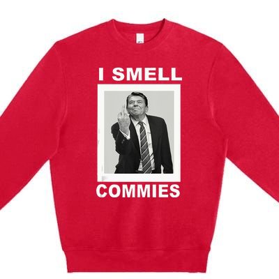 I Smell Commies Funny Ronald Regan Premium Crewneck Sweatshirt