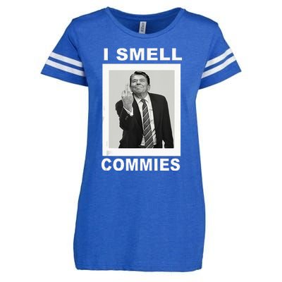 I Smell Commies Funny Ronald Regan Enza Ladies Jersey Football T-Shirt