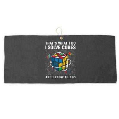 I Solve Cubes And I Know Things Funny Speed Cubing Large Microfiber Waffle Golf Towel