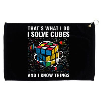 I Solve Cubes And I Know Things Funny Speed Cubing Grommeted Golf Towel