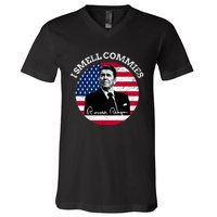 I Smell Commies Republican Conservative Ronald Regan Biden V-Neck T-Shirt