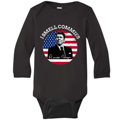 I Smell Commies Republican Conservative Ronald Regan Biden Baby Long Sleeve Bodysuit