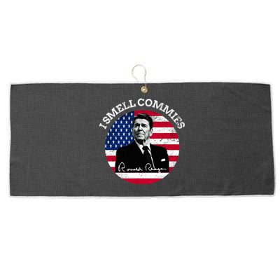 I Smell Commies Republican Conservative Ronald Regan Biden Large Microfiber Waffle Golf Towel