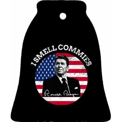 I Smell Commies Republican Conservative Ronald Regan Biden Ceramic Bell Ornament