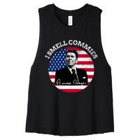 I Smell Commies Republican Conservative Ronald Regan Biden Women's Racerback Cropped Tank