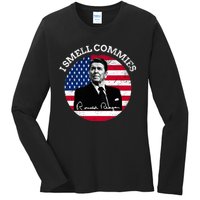 I Smell Commies Republican Conservative Ronald Regan Biden Ladies Long Sleeve Shirt