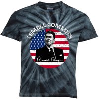 I Smell Commies Republican Conservative Ronald Regan Biden Kids Tie-Dye T-Shirt