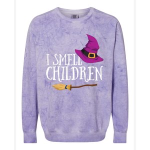 I Smell Children Teacher Halloween Witch For Meaningful Gift Colorblast Crewneck Sweatshirt