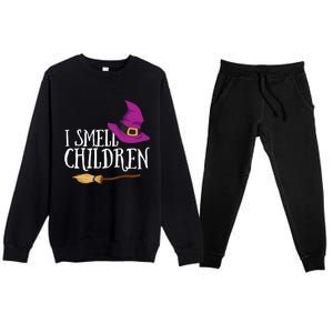 I Smell Children Teacher Halloween Witch For Meaningful Gift Premium Crewneck Sweatsuit Set