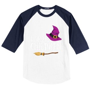 I Smell Children Teacher Halloween Witch For Meaningful Gift Baseball Sleeve Shirt