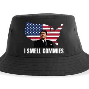 I Smell Commies, Ronald Reagan, Political Humor, President Reagan Sustainable Bucket Hat