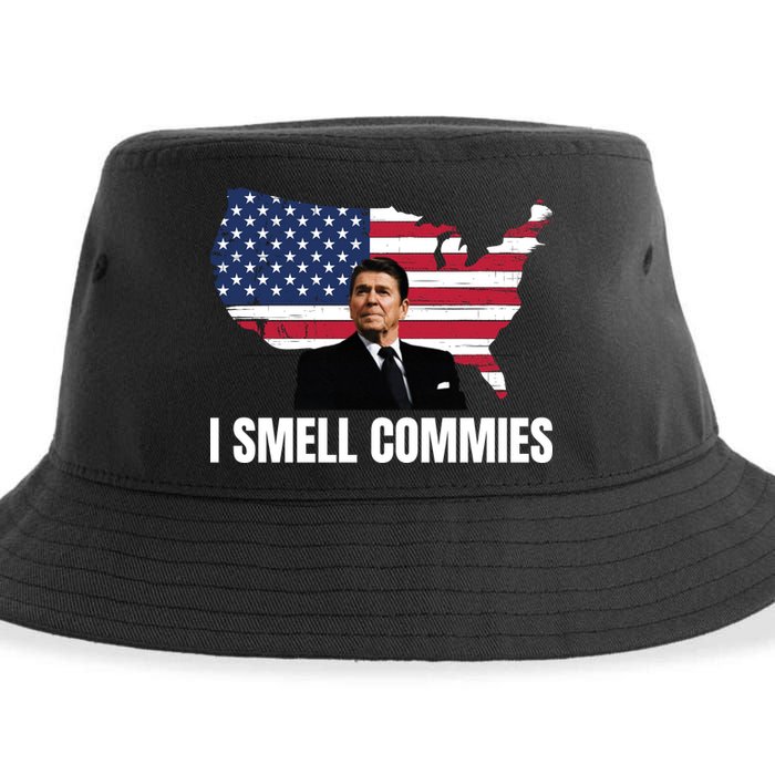 I Smell Commies, Ronald Reagan, Political Humor, President Reagan Sustainable Bucket Hat