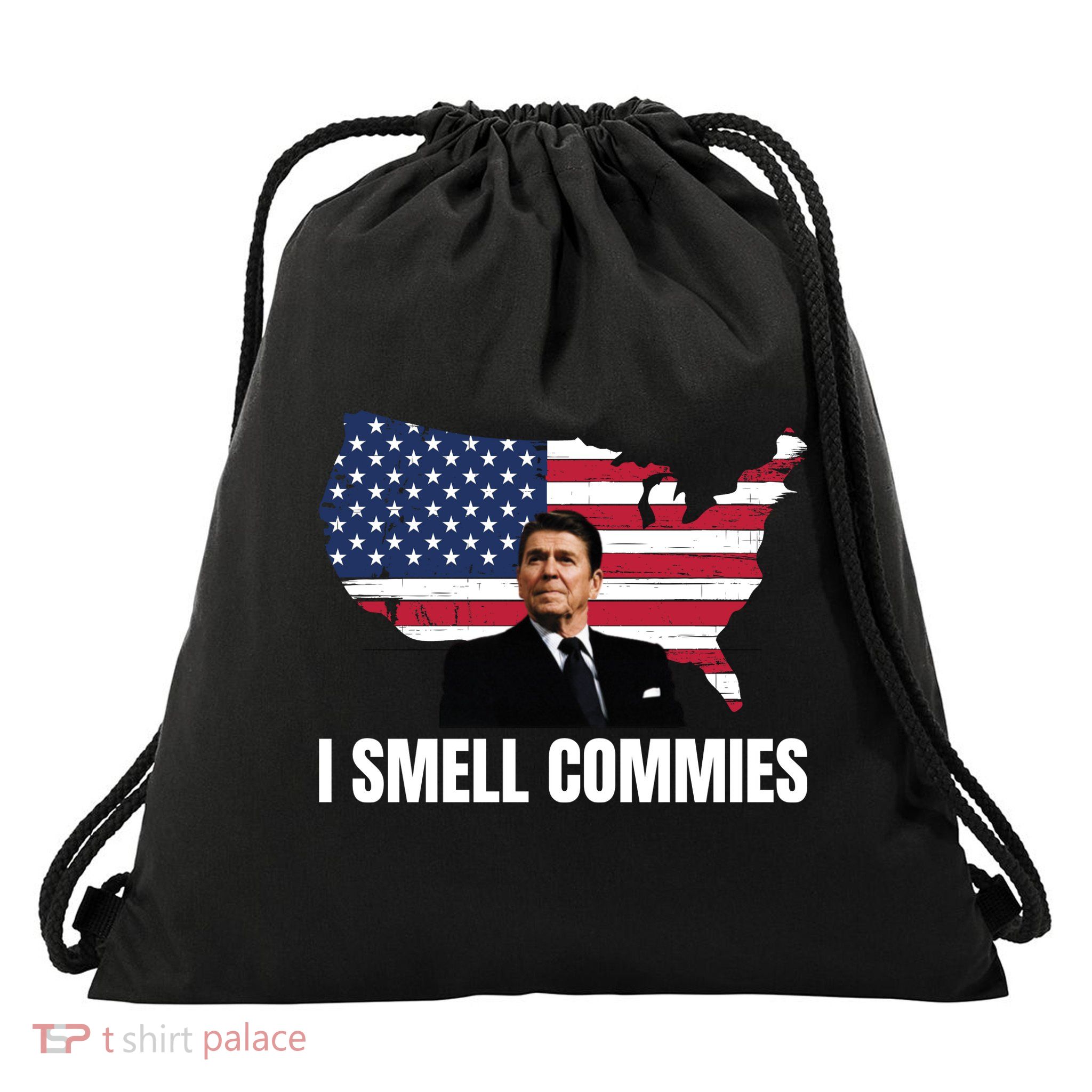 I Smell Commies, Ronald Reagan, Political Humor, President Reagan Drawstring Bag
