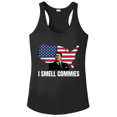 I Smell Commies, Ronald Reagan, Political Humor, President Reagan Ladies PosiCharge Competitor Racerback Tank
