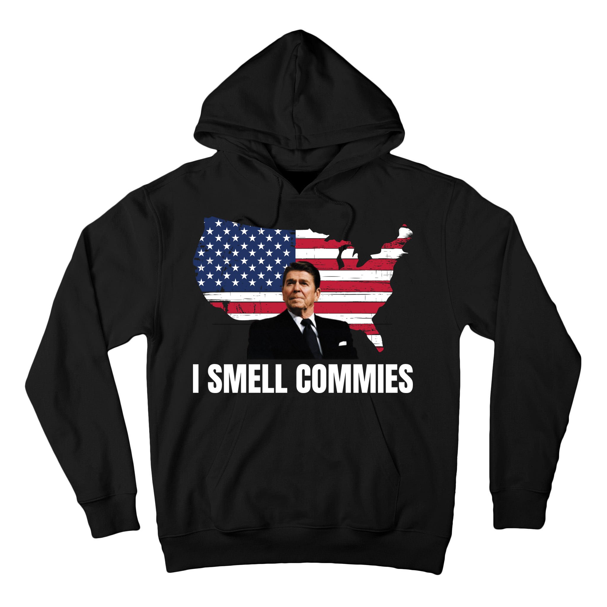 I Smell Commies, Ronald Reagan, Political Humor, President Reagan Tall Hoodie