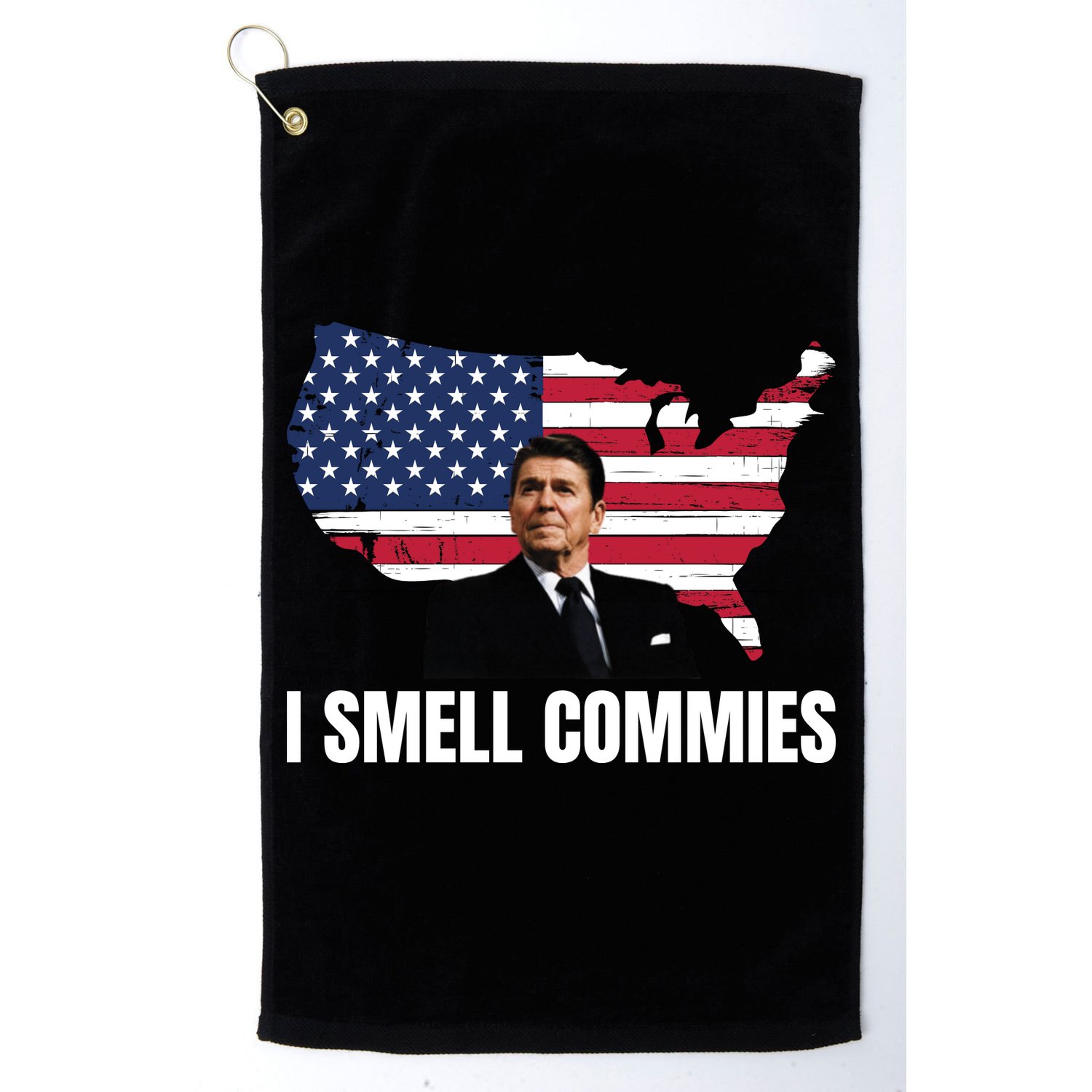 I Smell Commies, Ronald Reagan, Political Humor, President Reagan Golf Towel