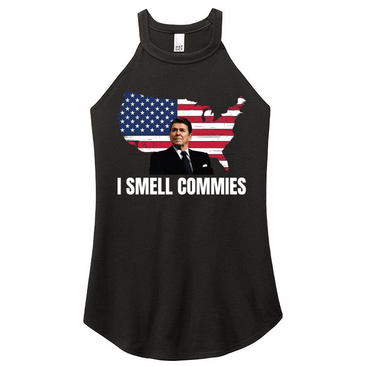 I Smell Commies, Ronald Reagan, Political Humor, President Reagan Women's Perfect Tri Rocker Tank