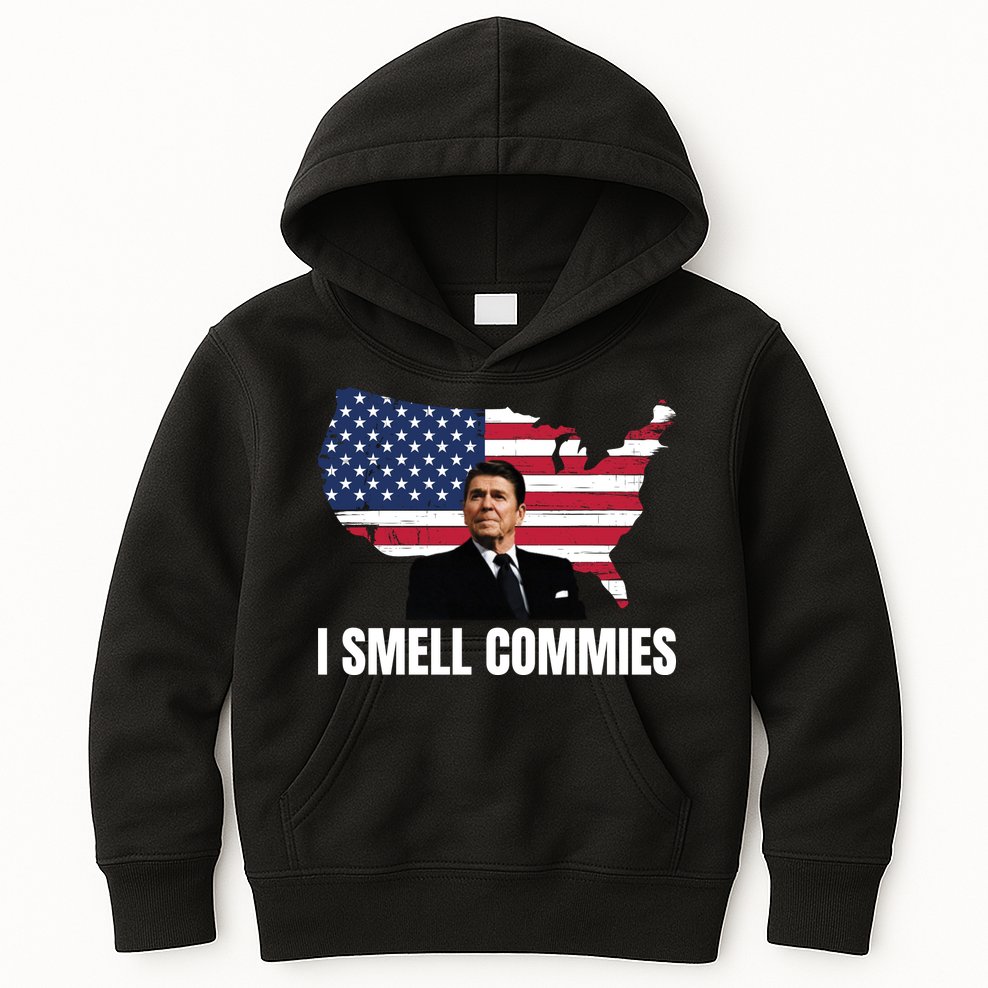 I Smell Commies, Ronald Reagan, Political Humor, President Reagan Kids Hoodie