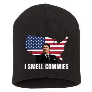 I Smell Commies, Ronald Reagan, Political Humor, President Reagan Short Acrylic Beanie