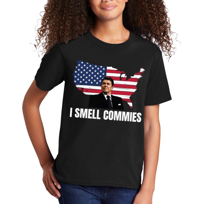 I Smell Commies, Ronald Reagan, Political Humor, President Reagan Kids T-Shirt