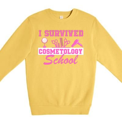 I Survived Cosmetology School Graduation Cosmetologist Cosmetology Student Premium Crewneck Sweatshirt