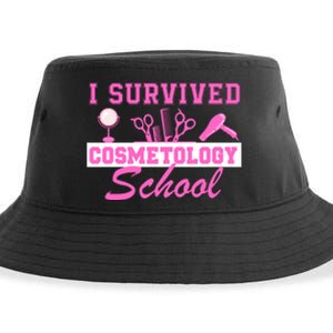 I Survived Cosmetology School Graduation Cosmetologist Cosmetology Student Sustainable Bucket Hat