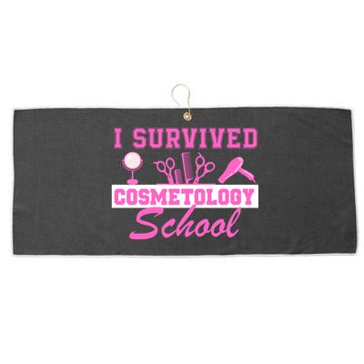 I Survived Cosmetology School Graduation Cosmetologist Cosmetology Student Large Microfiber Waffle Golf Towel