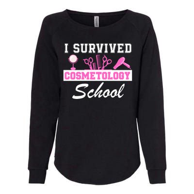 I Survived Cosmetology School Graduation Cosmetology Student Cosmetologist Womens California Wash Sweatshirt