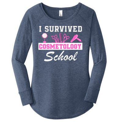 I Survived Cosmetology School Graduation Cosmetology Student Cosmetologist Women's Perfect Tri Tunic Long Sleeve Shirt