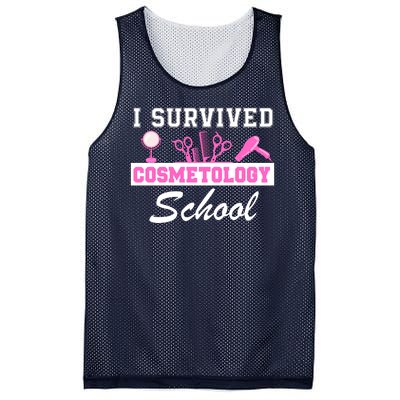 I Survived Cosmetology School Graduation Cosmetology Student Cosmetologist Mesh Reversible Basketball Jersey Tank