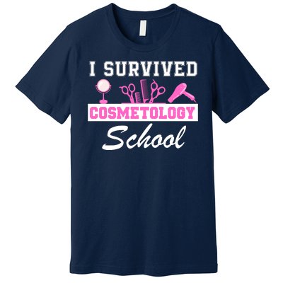 I Survived Cosmetology School Graduation Cosmetology Student Cosmetologist Premium T-Shirt