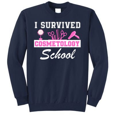 I Survived Cosmetology School Graduation Cosmetology Student Cosmetologist Tall Sweatshirt