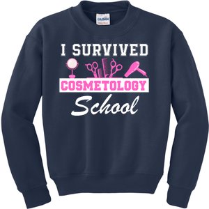 I Survived Cosmetology School Graduation Cosmetology Student Cosmetologist Kids Sweatshirt